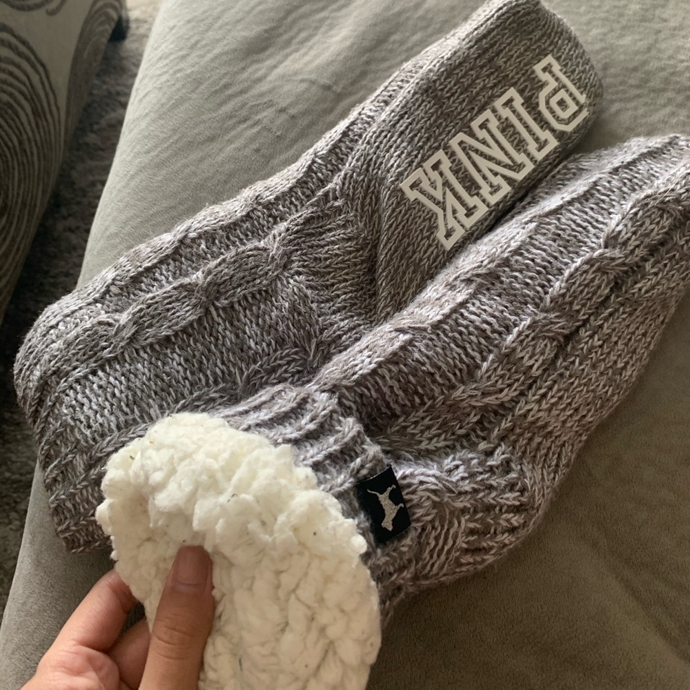 PINK Sherpa socks